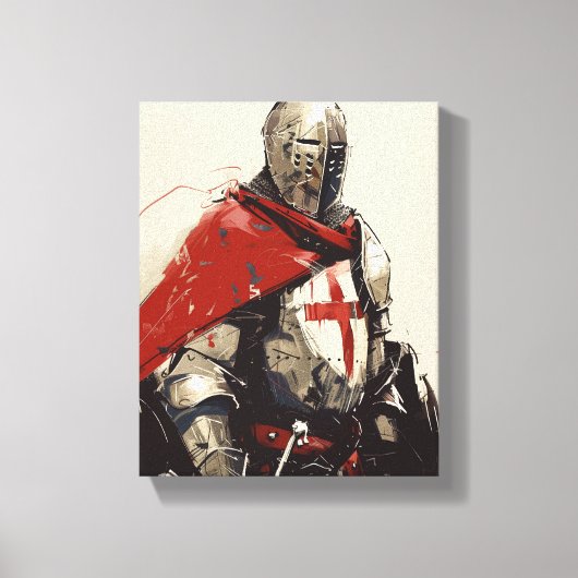 Illustratie van de Kruisvaarder Ridder Canvas Afdruk (Voorkant)