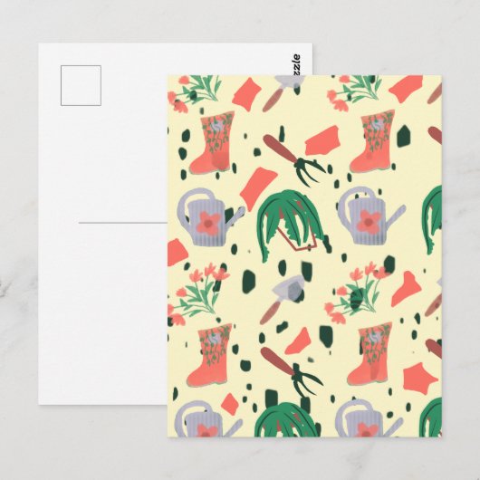 Illustratie van de lentestuin briefkaart (Voorkant / Achterkant)