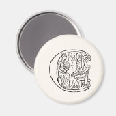  illustratie van de letter c magneet (Voorkant / Achterkant)