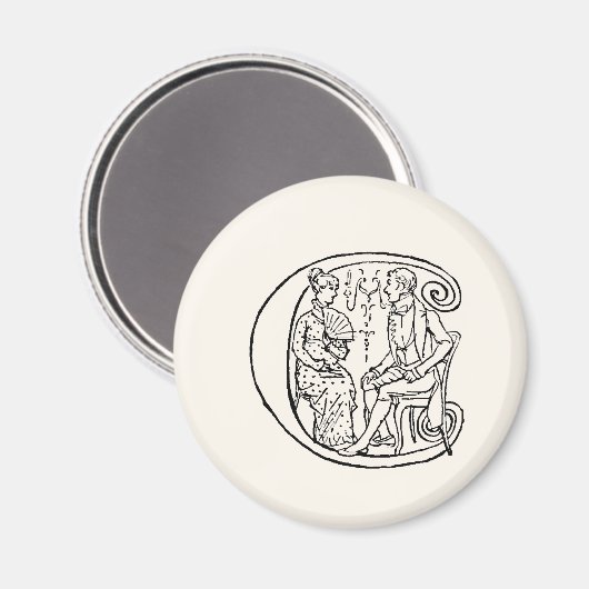  illustratie van de letter c magneet (Voorkant / Achterkant)