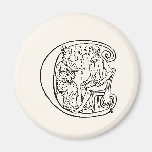  illustratie van de letter c magneet (Voorkant)