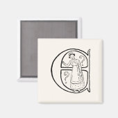  illustratie van de letter E Magneet (Voorkant / Achterkant)