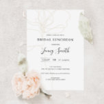 Illustratie van de lijnkunstbridal luncheon-uitnod kaart<br><div class="desc">Deze brudale luncheon-uitnodiging bevat een geïllustreerde lijntekenbloem in beige met eenvoudige en elegante typografie. Het is stijlvol en geschikt voor elk seizoen. Voor meer geavanceerde aanpassing van dit ontwerp,  te klikken gelieve de "meer"verbinding aanpassen. Overeenkomende objecten zijn ook beschikbaar.</div>