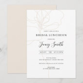 Illustratie van de lijnkunstbridal luncheon-uitnod kaart (Voorkant / Achterkant)