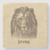  illustratie van de Lion op Aangepersonaliseerde B Stenen Onderzetter (Voorkant)