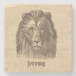  illustratie van de Lion op Aangepersonaliseerde B Stenen Onderzetter