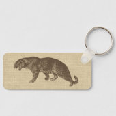  illustratie van de luipaard op Burlap Magnet Sleutelhanger (Voorkant)