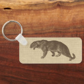  illustratie van de luipaard op Burlap Magnet Sleutelhanger (Achterkant)