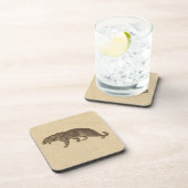 Illustratie van de  luipaard over de overlapping bier onderzetter (Rechterzijde)