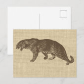 Illustratie van de luipaard over de overlapping briefkaart (Voorkant / Achterkant)