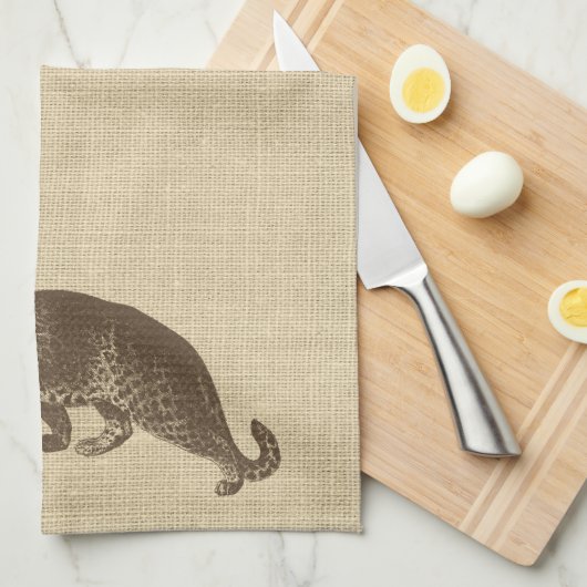 Illustratie van de  luipaard over de overlapping theedoek (Quarter Fold)