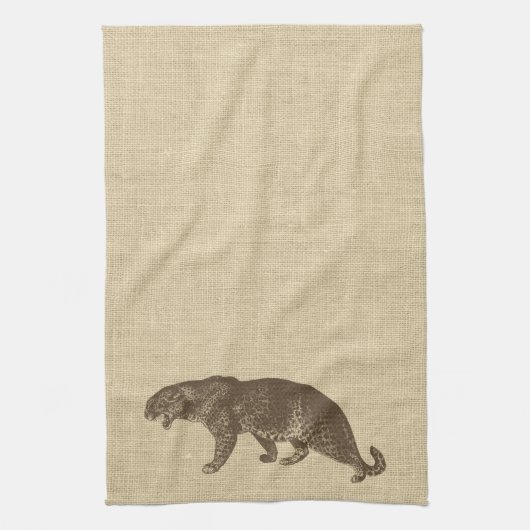 Illustratie van de  luipaard over de overlapping theedoek (Verticaal)