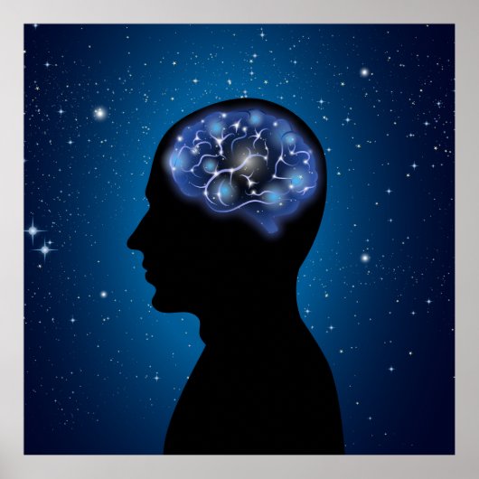 Illustratie van de menselijke brein poster (Voorkant)