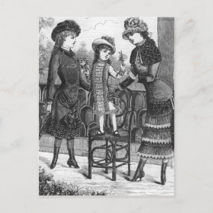 Illustratie van de Mode "Drie Victoriaans kinderen Briefkaart