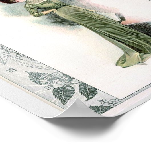 Illustratie van de  Mode Elite Lady Green Gown Poster (Hoek)