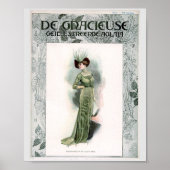 Illustratie van de  Mode Elite Lady Green Gown Poster (Voorkant)