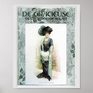 Illustratie van de  Mode Elite Lady in Green Poster