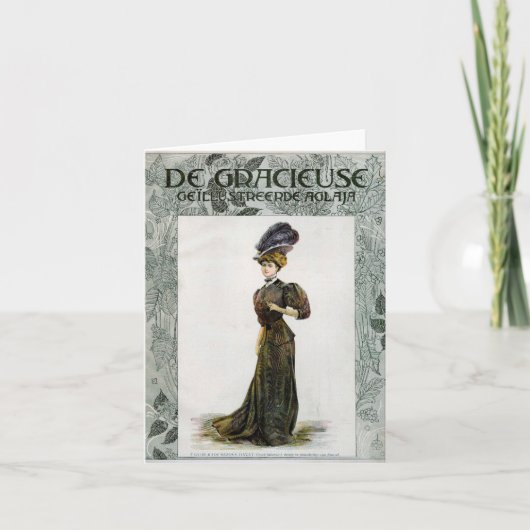 Illustratie van de  Mode Lady Feather Boa Pet Kaart (Voorkant)