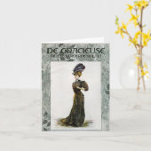 Illustratie van de  Mode Lady Feather Boa Pet Kaart (Gele Bloem)