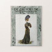 Illustratie van de  Mode Lady Feather Boa Pet Legpuzzel (Verticaal)