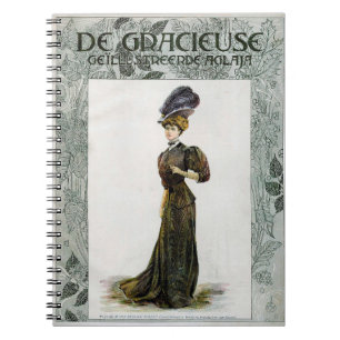 Illustratie van de  Mode Lady Feather Boa Pet Notitieboek