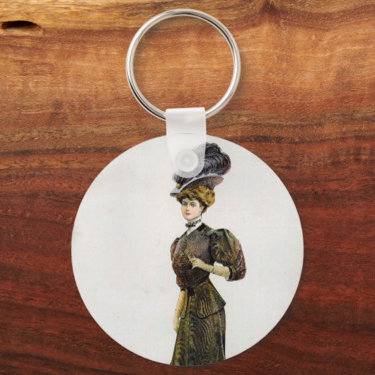 Illustratie van de  Mode Lady Feather Boa Pet Sleutelhanger (Achterkant)