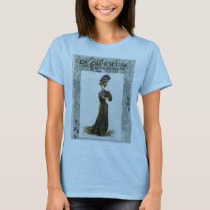 Illustratie van de  Mode Lady Feather Boa Pet T-shirt