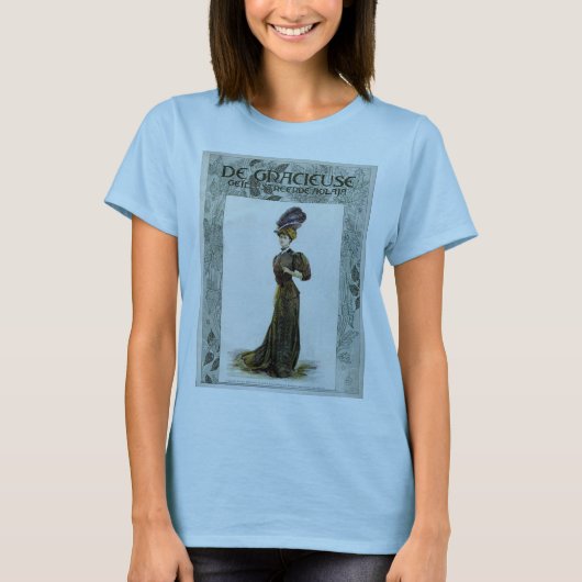 Illustratie van de Mode Lady Feather Boa Pet T-shirt (Voorkant)