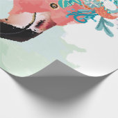 illustratie van de mode met roze flamingoflami cadeaupapier (Hoek)