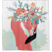 illustratie van de mode met roze flamingoflami douchegordijn (Voorkant)