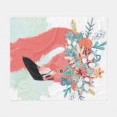 illustratie van de mode met roze flamingoflami fleece deken (Voorkant (Horizontaal))