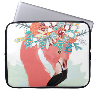 illustratie van de mode met roze flamingoflami laptop sleeve