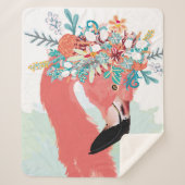illustratie van de mode met roze flamingoflami sherpa deken (Voorkant)