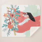 illustratie van de mode met roze flamingoflami sherpa deken (Voorkant (horizontaal))