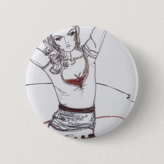 illustratie van de mode van de ozonrok ronde button 5,7 cm (Voorkant)