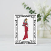 Illustratie van de Mode van de  rode kurkever Briefkaart (Staand voorkant)