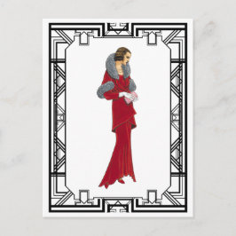 Illustratie van de Mode van de rode kurkever Briefkaart