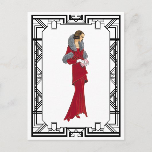 Illustratie van de Mode van de  rode kurkever Briefkaart (Voorkant)