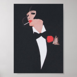 Illustratie van de Mode Vrouw Roken Poster