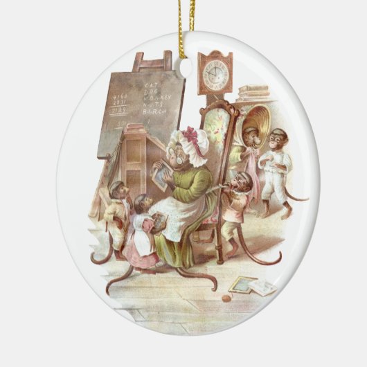 Illustratie van de Monkey School  Keramisch Ornament (Links)