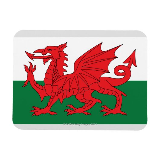 Illustratie van de nationale vlag van Wales, met r Magneet (Horizontaal)