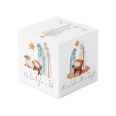 Illustratie van de nativiteitsscène Carol Lyrics K Kubus (Achter hoekig)