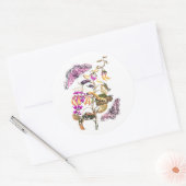  illustratie van de natuur bloemvlinder ronde sticker (Envelop)