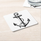  illustratie van de Nautical Anchor Kartonnen Onderzetters (Schuin)