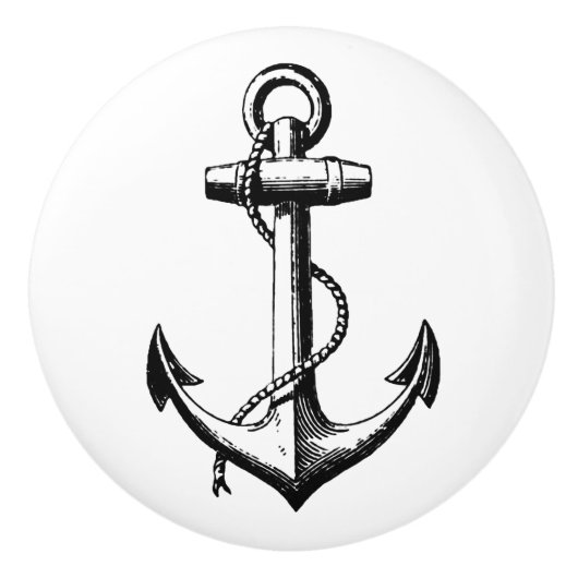 illustratie van de Nautical Anchor Keramische Knop (Voorkant)