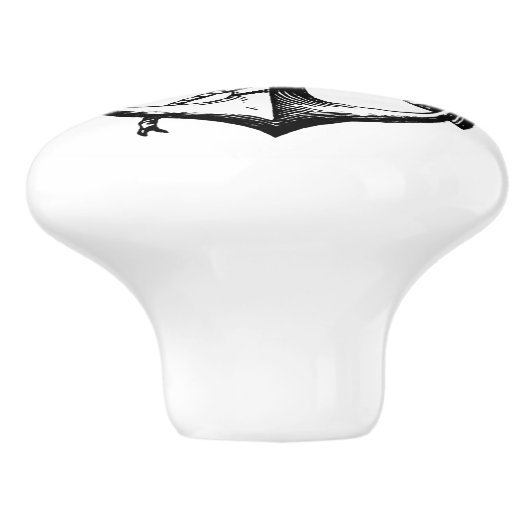  illustratie van de Nautical Anchor Keramische Knop (Zijkant)
