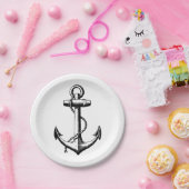  illustratie van de Nautical Anchor Papieren Bordje (Feest)
