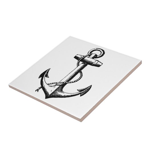  illustratie van de Nautical Anchor Tegeltje (Zijkant)