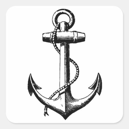 illustratie van de Nautical Anchor Vierkante Sticker (Voorkant)