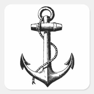  illustratie van de Nautical Anchor Vierkante Sticker